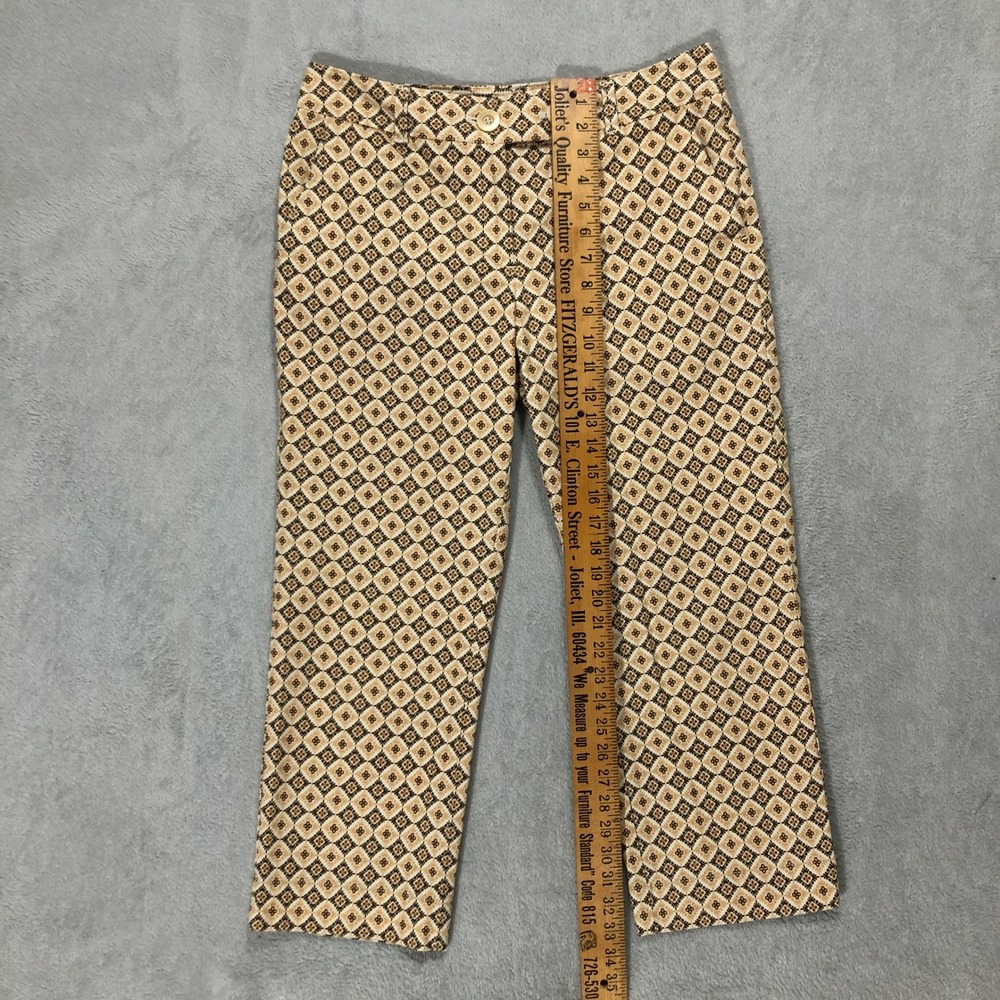 Talbots Stretch Patterned Crop Pants Geometric Pr… - image 3